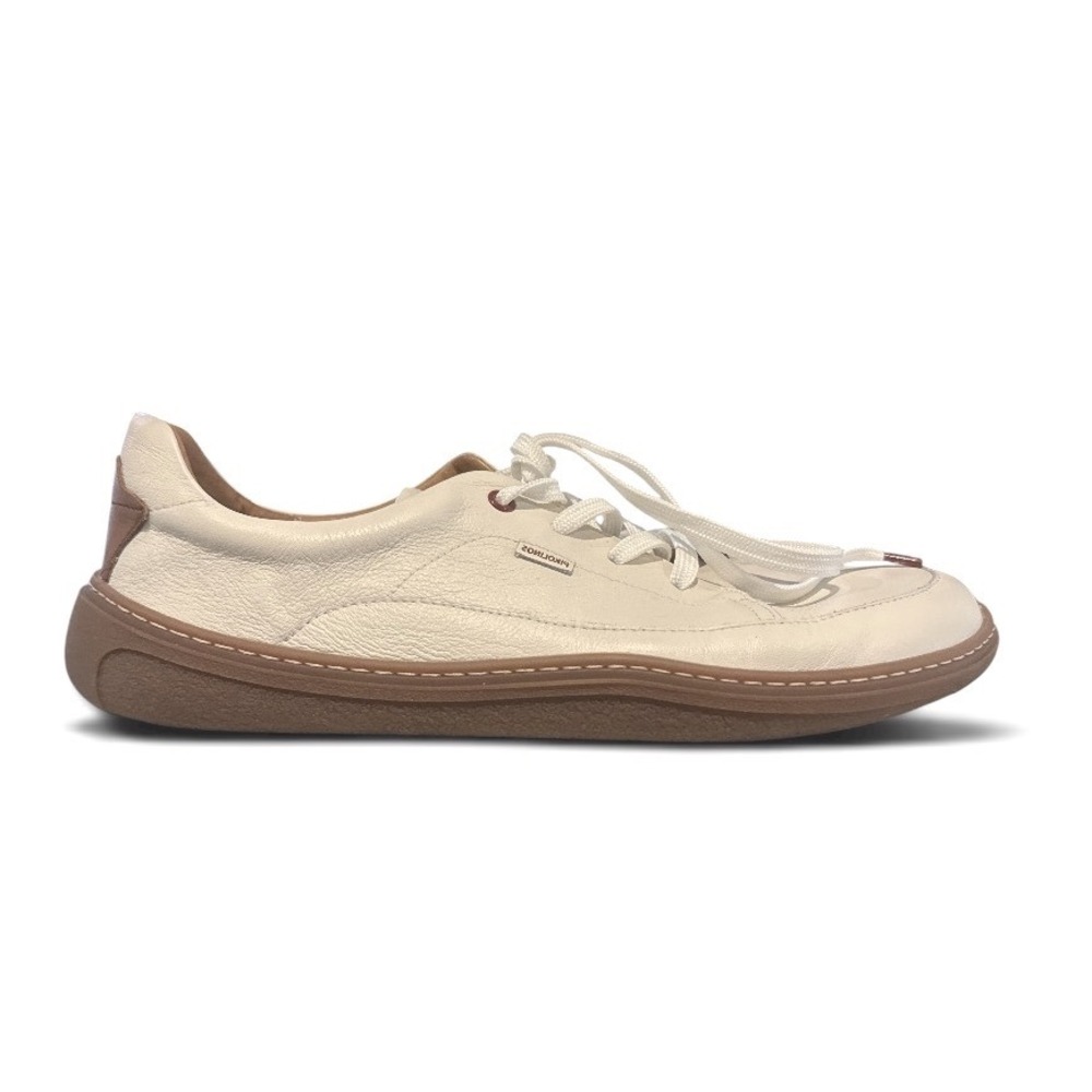 PIKOLINOS Cream and Brown Leather Sneakers